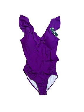 XL *NEW* Purple Ruffle One-Piece Swimsuit - Womens Bathing Suit